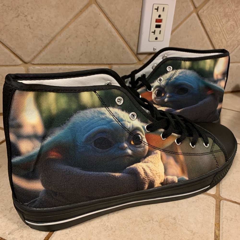 Baby Yoda Converse Style Sneakers